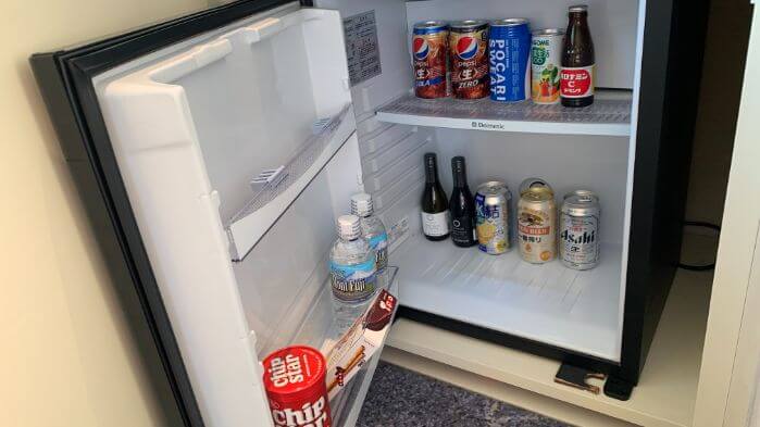 名古屋アソシアマリオットの客室内の冷蔵庫です。