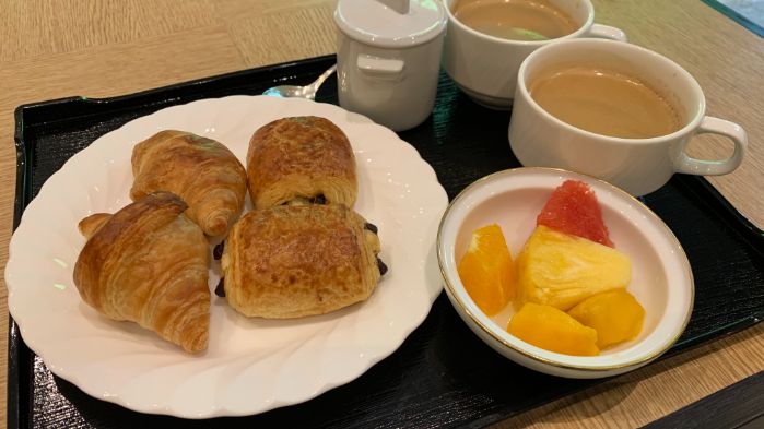 ザ・プリンス京都宝ヶ池のクラブラウンジの朝食です。