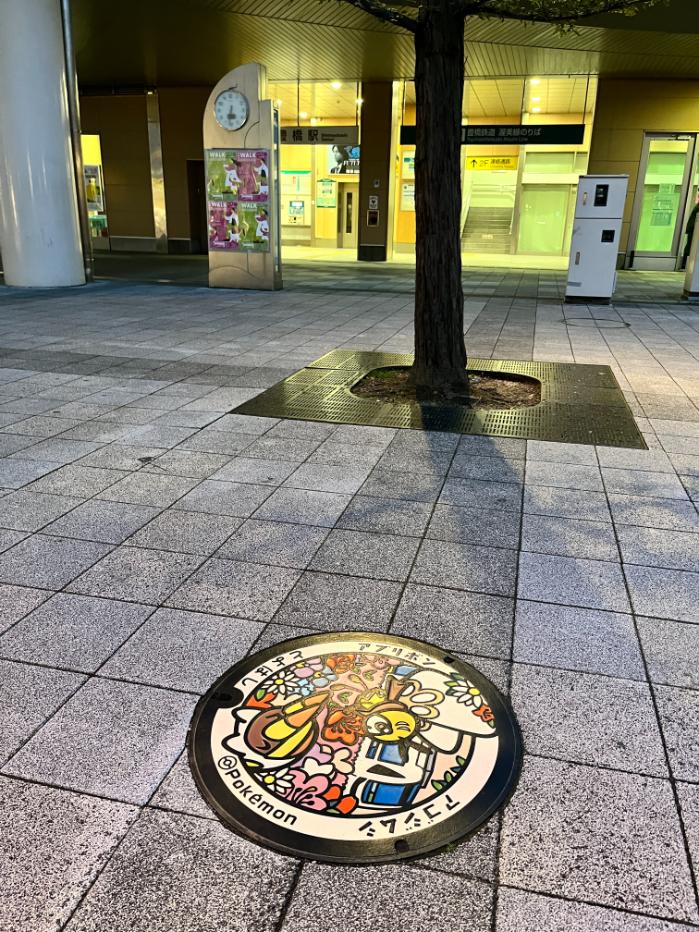 豊橋|アブリボンとアゴジムシのポケモンマンホール