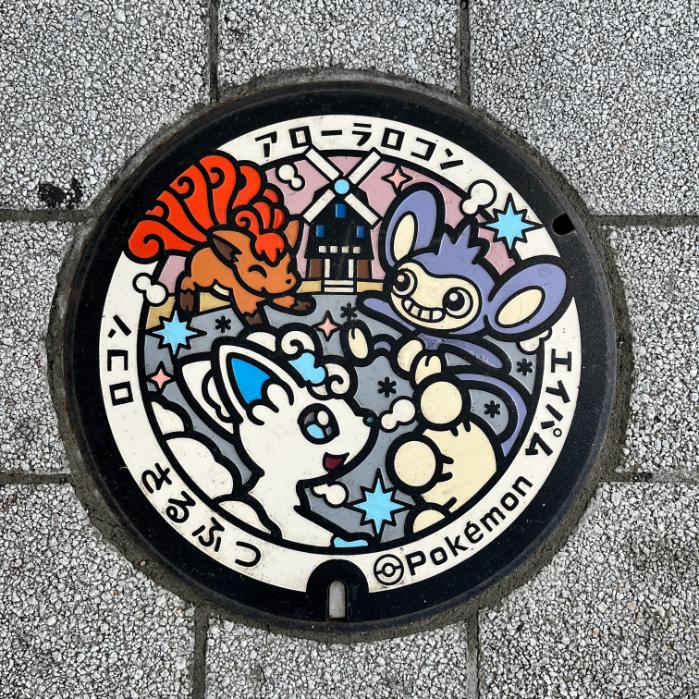 アローラロコンとロコンとエイパムのポケフタ|北海道猿払
