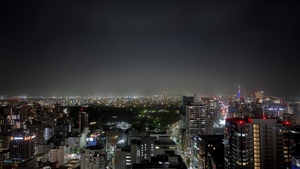 リッツカールトン福岡客室からの夜景