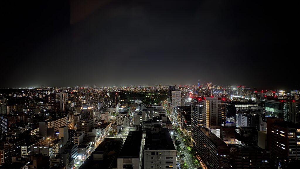 リッツカールトン福岡客室からの夜景
